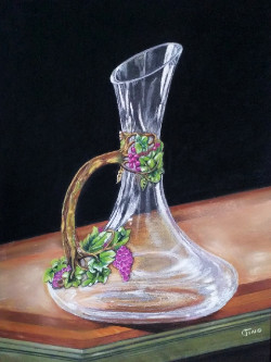 Pastel d'une carafe à vin