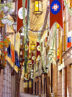 pastel d'une ruelle de Tolède