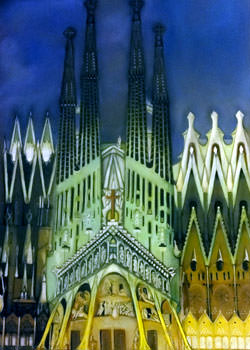 pastel de l'entrée de la sagrada familia