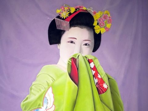 pastel d'une geisha